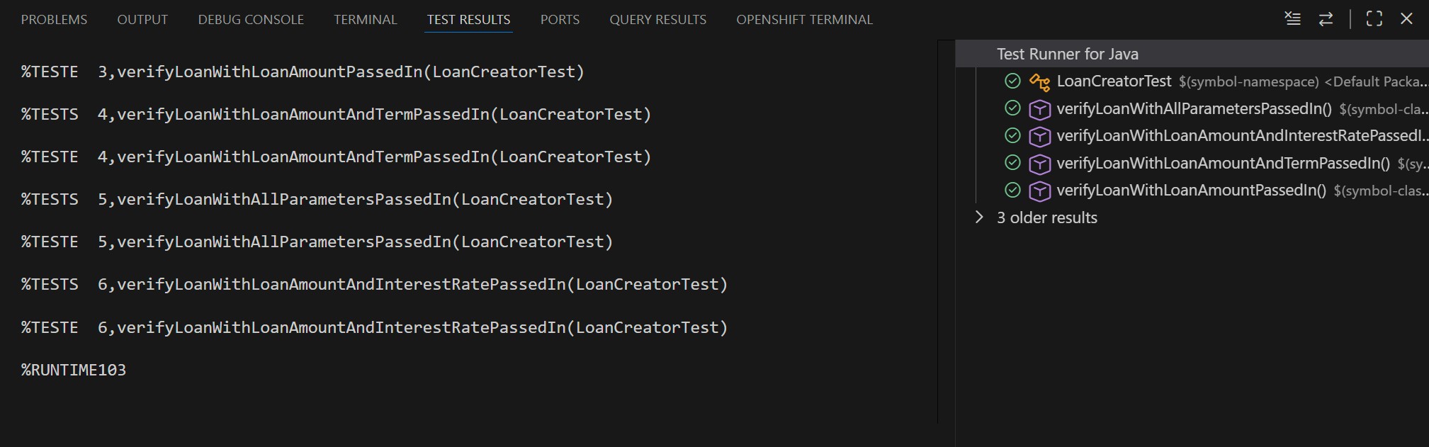Screenshot of the LoanCreator class in Java.